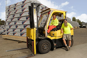 Zeeland Lumber Team Member with Forklift